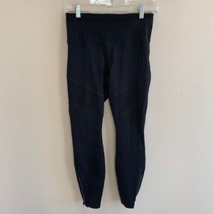 Athleta High rise moto full length black leggings sz small!